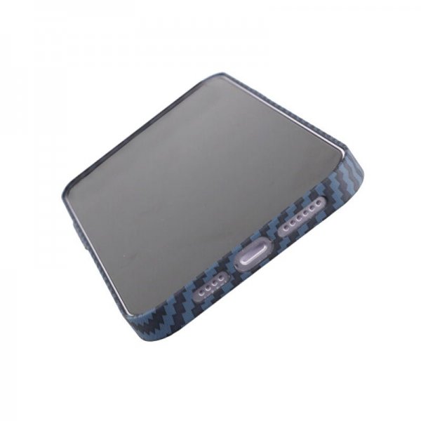 iPhone 14 Plus Cover Kulfibermønster Blå