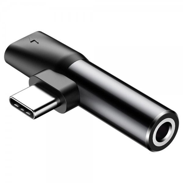 L41 USB Type-C till USB Type-C och 3.5mm Ljud Ut Sort