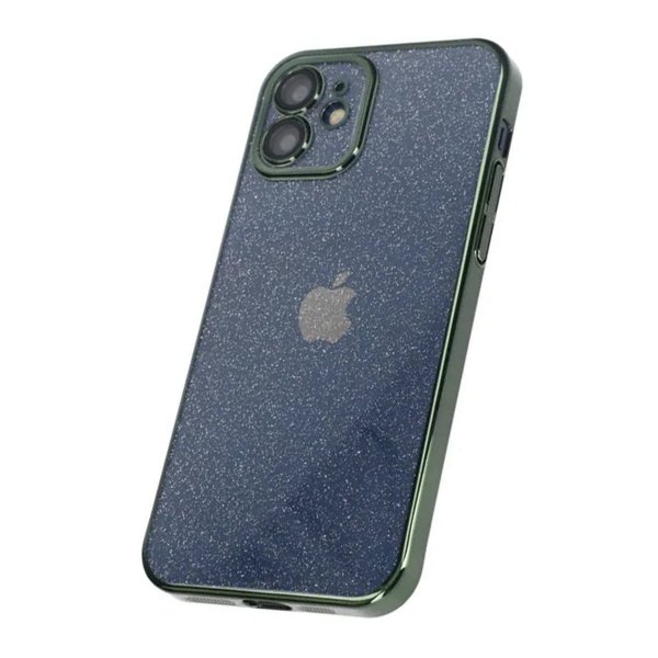 iPhone 11 Cover Glitter Transparent Stødabsorberende Grøn