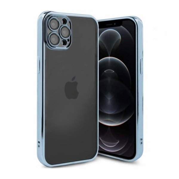 iPhone 12 Pro Cover Glitter Transparent Stødabsorberende Blå