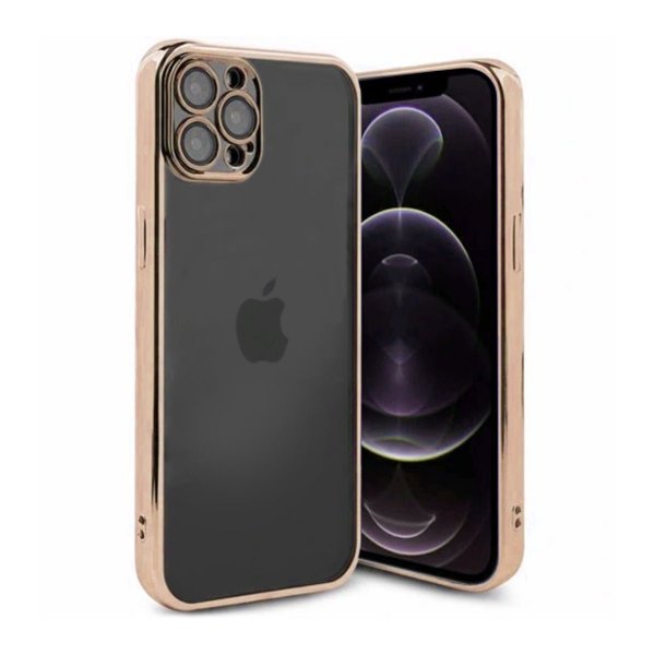 iPhone 12 Pro Cover Glitter Transparent Stødabsorberende Guld
