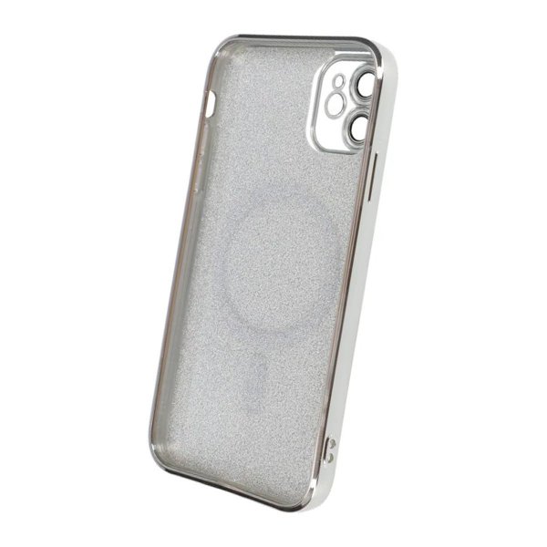 iPhone 11 Cover Glitter Transparent MagSafe Sølv