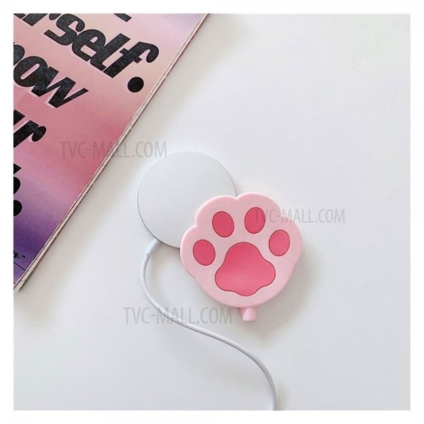 MagSafe-laddare Cover Silikone 3D Paw Print Lyserød