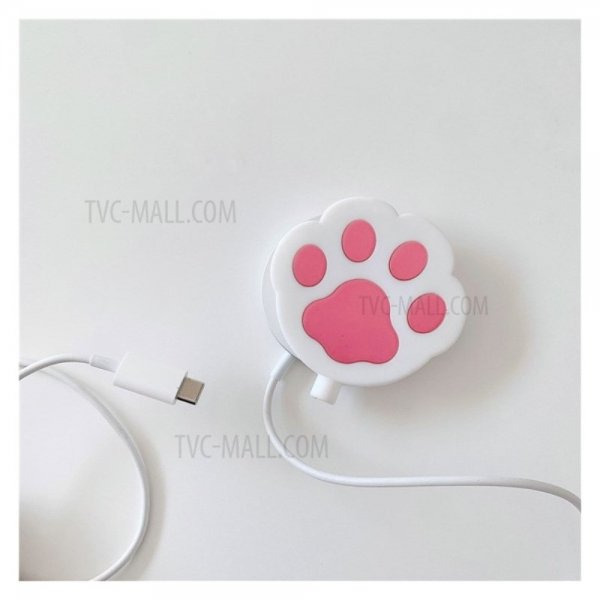 MagSafe-laddare Cover Silikone 3D Paw Print Hvid
