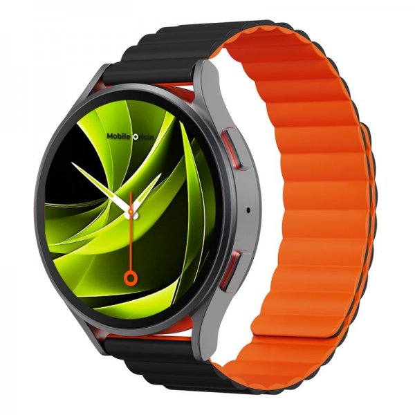 Samsung Galaxy Watch 8 40/44mm/Classic 46mm Armbånd Easy Strap Sort Orange