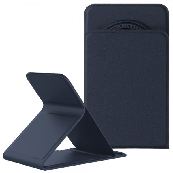 Mobilholder MagSafe Plain Leather Blå