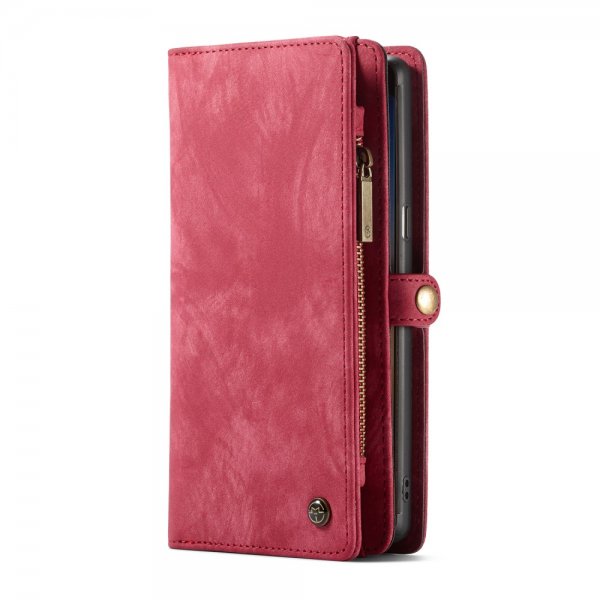Mobilplånbok till Samsung Galaxy Note 9 Bondet læder TPU Löstagbart Cover Rød