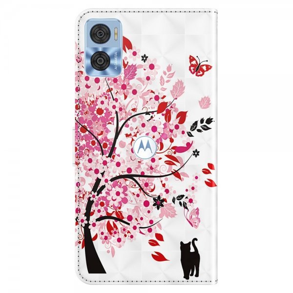 Motorola Moto e22i Etui Motiv Katt och Træ