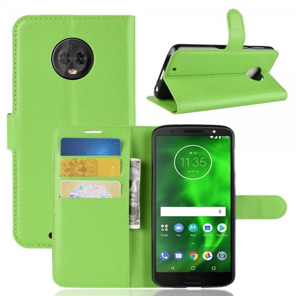Motorola Moto G6 Plånboksetui PU-læder Litchi Grøn