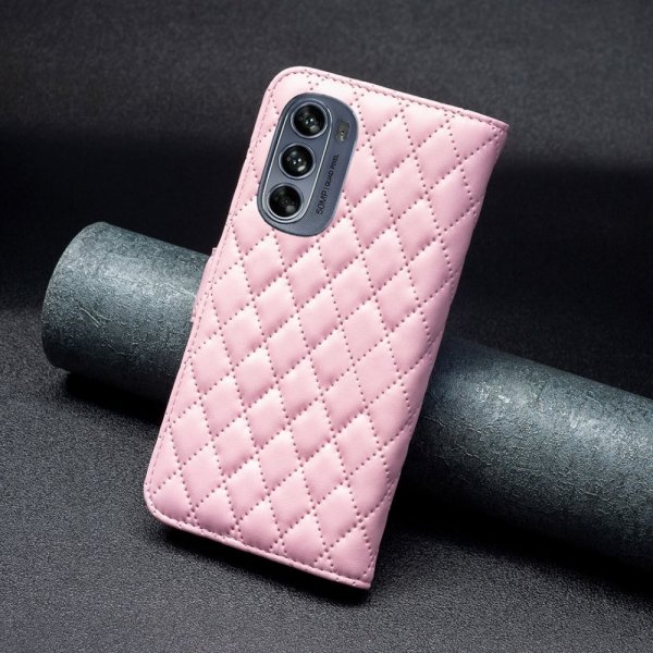 Motorola Moto G62 5G Etui Rombemønster Rosa