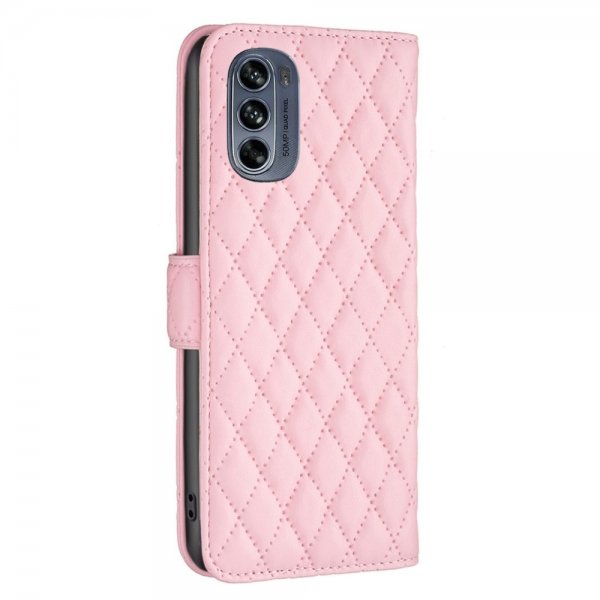 Motorola Moto G62 5G Etui Rombemønster Rosa