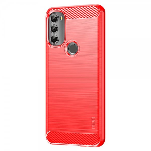 Motorola moto g71 5G Cover Børstet Karbonfibertekstur Rød