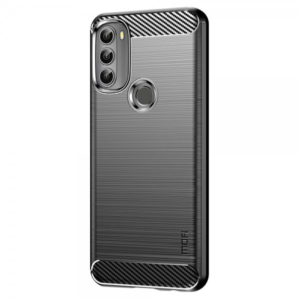 Motorola moto g71 5G Cover Børstet Karbonfibertekstur Sort
