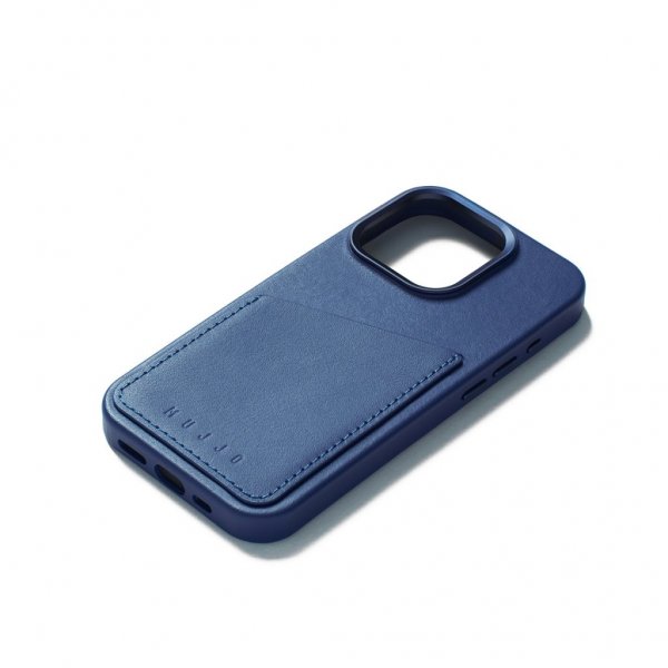 iPhone 15 Pro Cover Full Leather Wallet Case MagSafe Monaco Blue