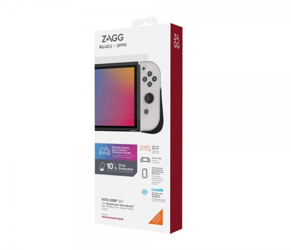 Nintendo Switch OLED Cover Skærmbeskyttelse Kita Grip 360 Clear
