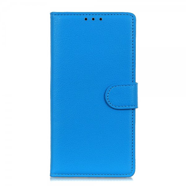 Nokia 2.4 Etui Litchi Blå