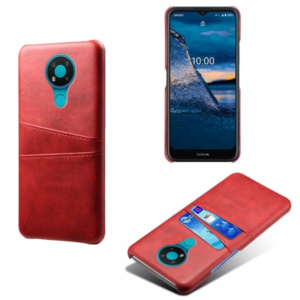 Nokia 3.4 Cover Kortholder til to kort Rød