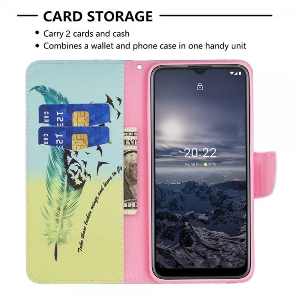 Nokia G11/G21 Etui Motiv Fjäder och Fugle