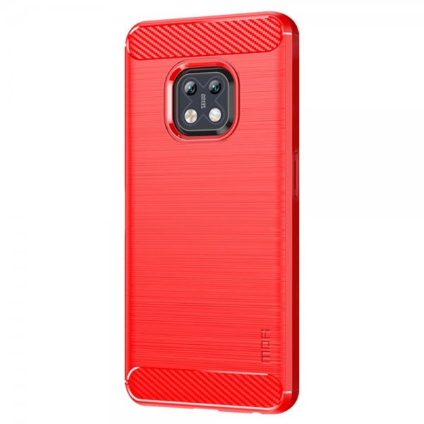 Nokia XR20 Cover Børstet Karbonfibertekstur Rød