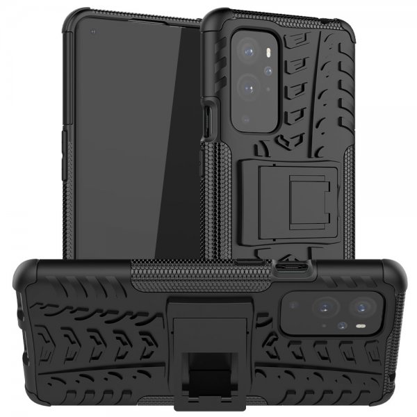 OnePlus 9 Pro Cover Dækmønster Stativfunktion Sort