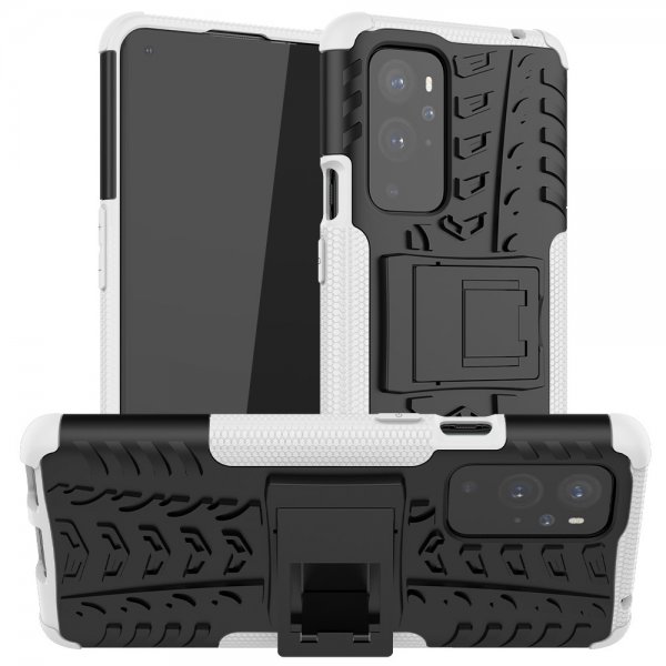 OnePlus 9 Cover Dækmønster Stativfunktion Hvid
