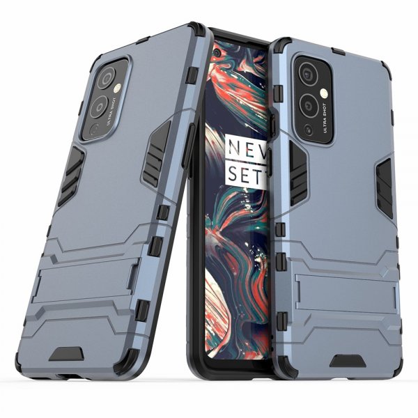OnePlus 9 Cover Armor Stativfunksjon Blå