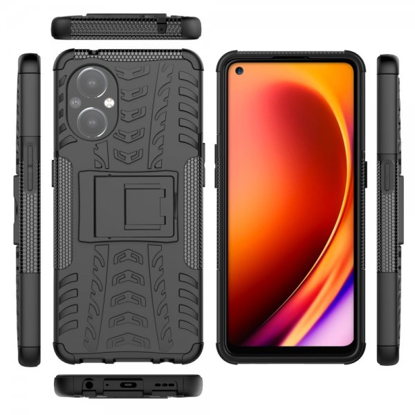 OnePlus Nord N20 5G Cover Dækmønster Stativfunktion Sort
