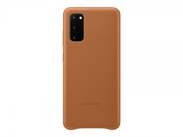 Original Galaxy S20 Cover Leather Cover Brun