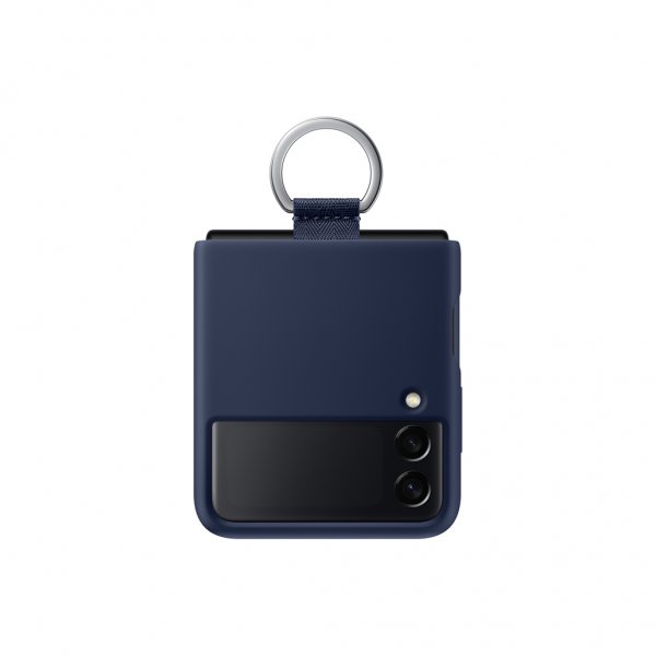 Original Galaxy Z Flip 3 Cover Silicone Cover with Ring Navy