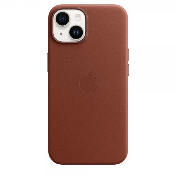 Original iPhone 14 Plus Cover Leather Case MagSafe Umber