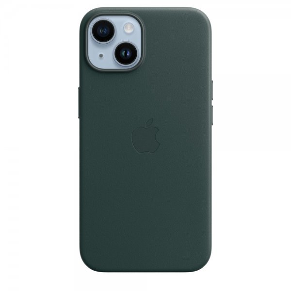 Original iPhone 14 Cover Leather Case MagSafe Forest Green