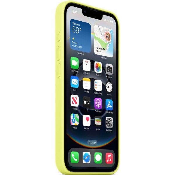 Original iPhone 16e Cover Silicone Case Neon Yellow