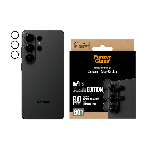 Samsung Galaxy S26 Ultra Kamerabeskytter Hoops Transparent