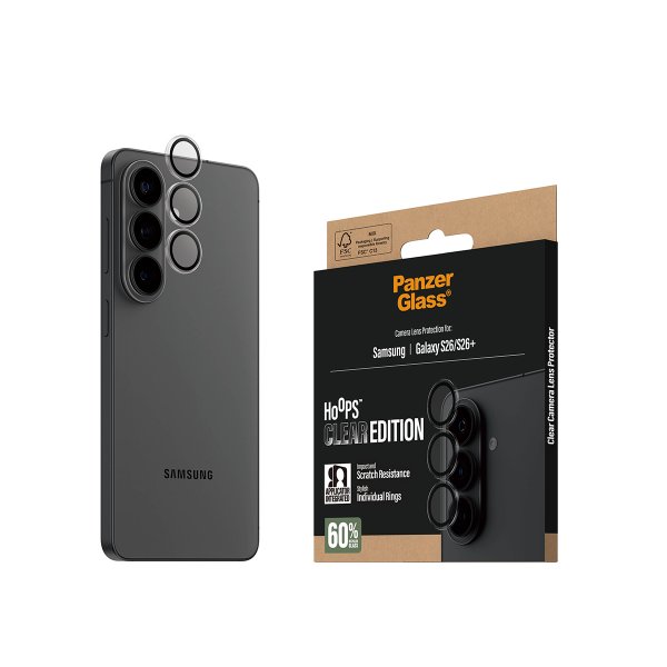 Samsung Galaxy S26/S26 Plus Kamerabeskytter Hoops Transparent