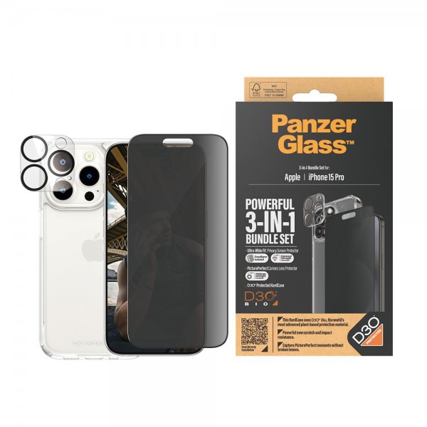 iPhone 15 Pro 3-in-1 Bundle Set Privacy