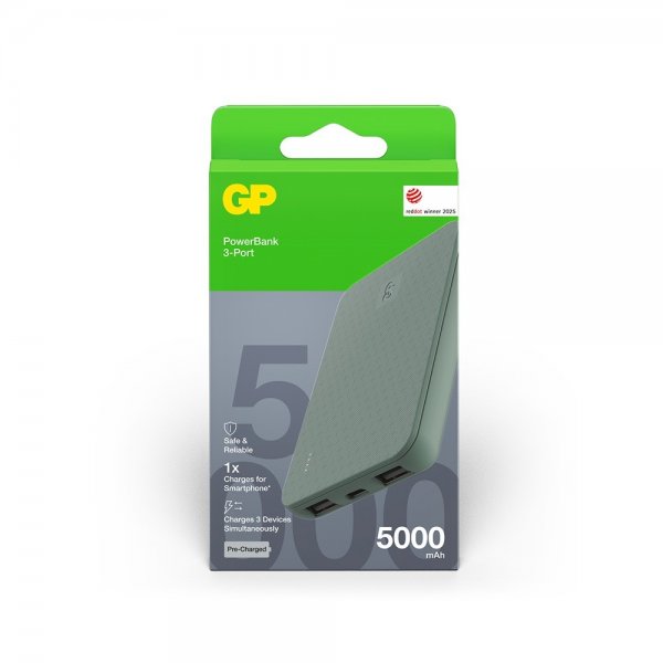 Powerbank Plus 5000 mAh Grøn
