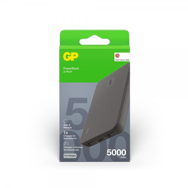 Powerbank Plus 5000 mAh Sort