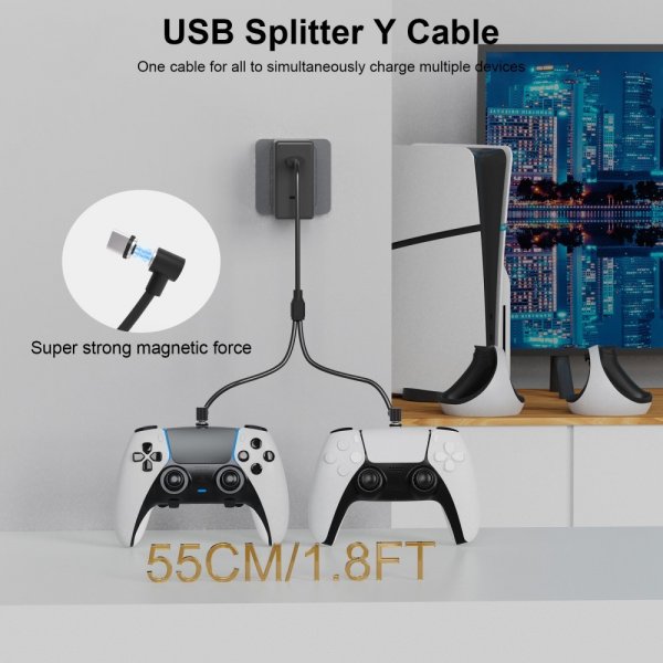 PS5/PS5 Slim opladerstation til VR2/DualSense controllere