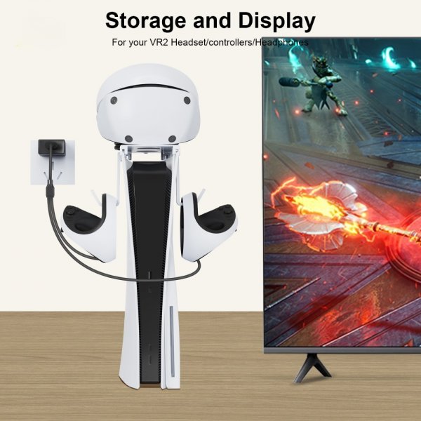 PS5/PS5 Slim opladerstation til VR2/DualSense controllere