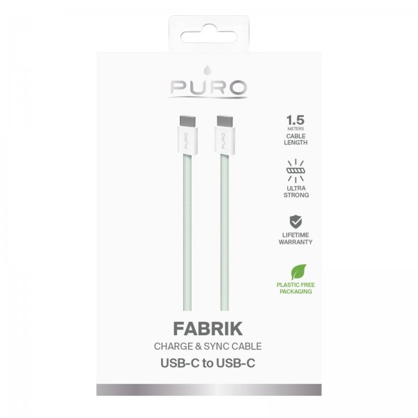 Kabel Fabrik 2.0 60W USB-C til USB-C 1.5m Grøn