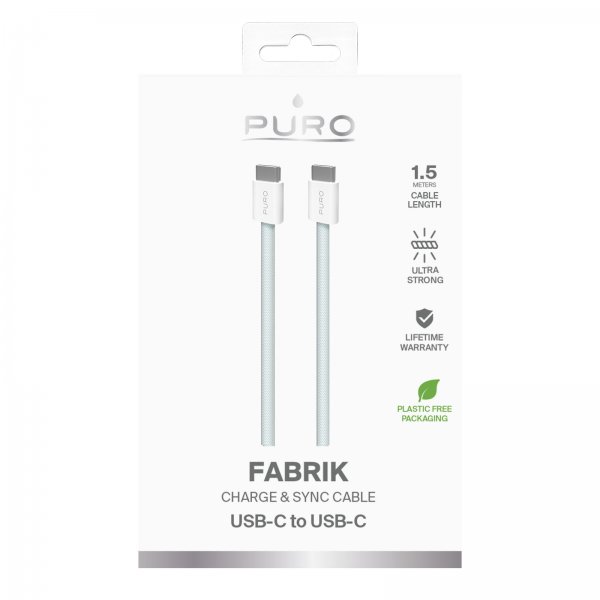 Kabel Fabrik 2.0 60W USB-C til USB-C 1.5m Lyseblå