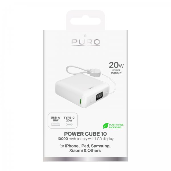 Powerbank Power Cube 10 20W Hvid