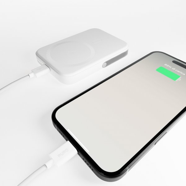 Powerbank Stand Power Mag 5000 mAh Hvid