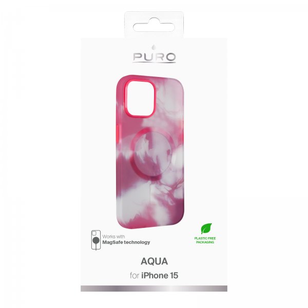 iPhone 15 Cover Aqua Lyserød
