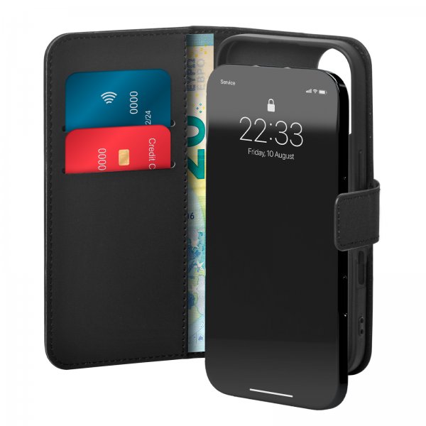 iPhone 16 Etui Wallet Stand Sort