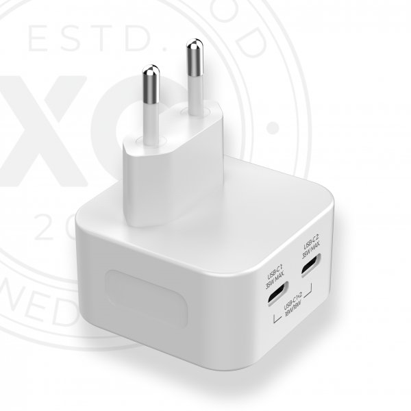 Oplader 35W 2xUSB-C GaN Wall Charger