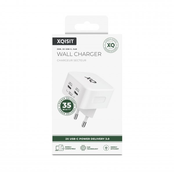 Oplader 35W 2xUSB-C GaN Wall Charger