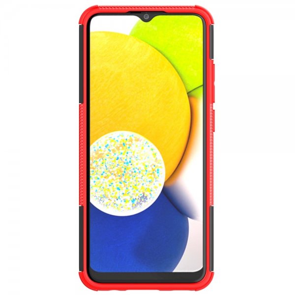 Samsung Galaxy A03 Cover Dækmønster Stativfunktion Rød