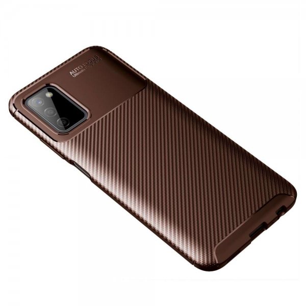 Samsung Galaxy A03s Cover Kulfibertekstur Brun