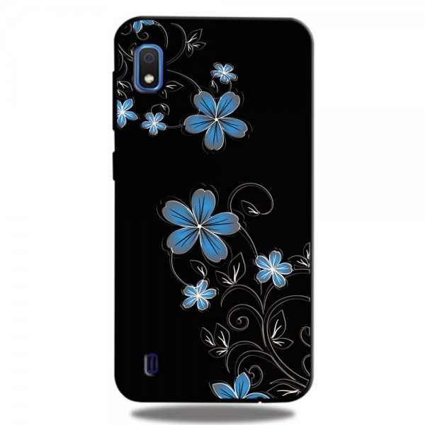 Samsung Galaxy A10 Cover Motiv Blå Blomma